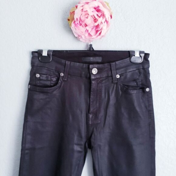 7 For All Mankind Black Distressed Jeans - Picture 4 of 9